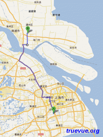 上海到南通/海门/叠石桥自驾路线