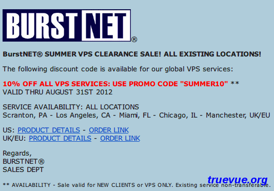 Burst VPS 9折优惠券/优惠码