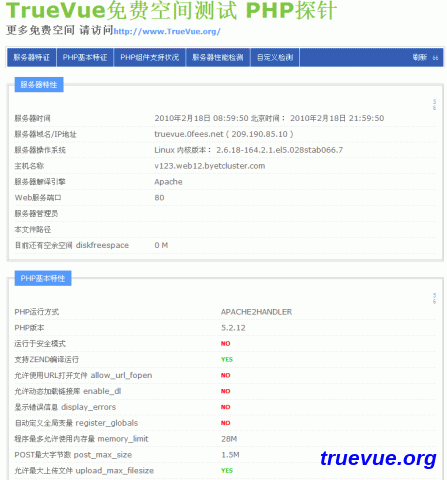 PHP探针截图